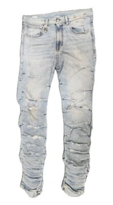 R13 Men's Leyton Stretch Distressed Skywalker Jeans Size 32 MSRP $720 SAMPLE NEW - Picture 1 of 2
