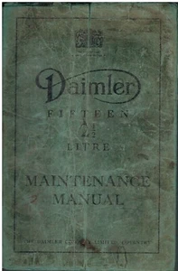 DAIMLER DB18 (FIFTEEN) 2.5 LITRE CHASSIS 1938- ORIG. FACTORY MAINTENANCE MANUAL - Picture 1 of 1