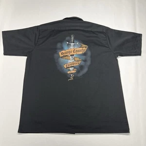 VTG Orange County Choppers Button Shirt Mens XL Black Mechanic Work Motorcycle - Picture 1 of 13