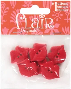 Blumenthal Lansing favoritos fazites Botones, Kiss Me, Rojo, 6er Pack - Bild 1 von 2