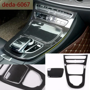 For Benz E Class W213 2016-2018 Central Control Gear Shift Panel Trim ABS Carbon - Picture 1 of 12