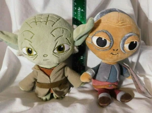 Two Funko Star Wars Plush: 6.5" Yoda 2017 & 8" Maz Kanata 2016 Galactic Plushies - Picture 1 of 8