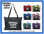 FOOTBALL MOM personalized tote w/ NAME purse sports gym school diaper bag zips