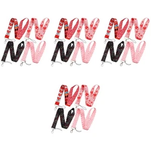 Set of 4 Heart-shaped Mobile Phone Lanyard Lovers Entry Card Hanging Straps - Afbeelding 1 van 12