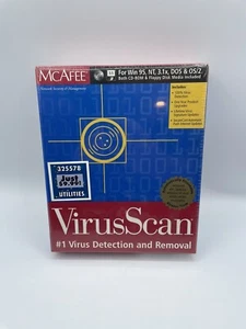 McAfee VirusScan for Win 95 / NT CD & 3.5" Disks Vers. 3.1x New, SEALED Vintage - Picture 1 of 3