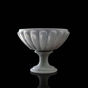 Coppa con Piede Marmo Bianco Statuario Marble Table Cup w Support D.25cm H.20cm - Picture 1 of 1