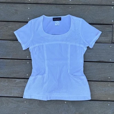 Top de algodón blanco bordado Y2K Baby Phat - talla pequeña Foto 1 de 4