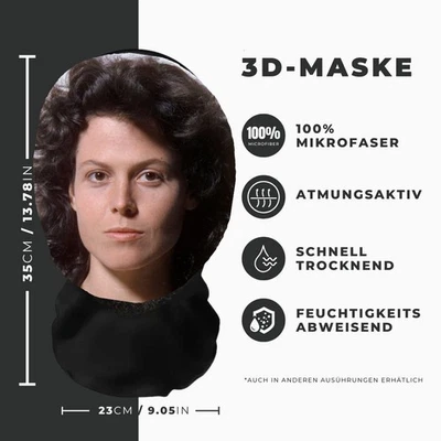 Realistische  3D-Druck Vollgesichtsmaske – Atmungsaktiv, Witz - Bild 1 von 3