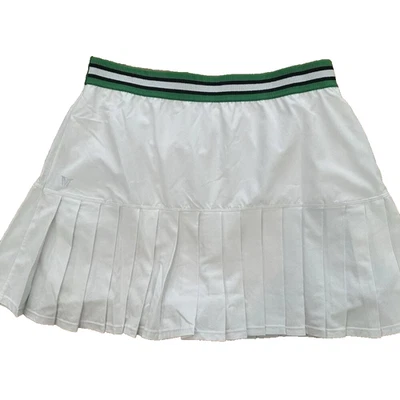 Falda deportiva deportiva deportiva plisada blanca verde IVL Collective 10 para mujer Foto 1 de 4