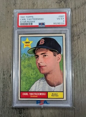 1961 TOPPS #287 CARL YASTRZEMSKI STAR ROOKIE RC HOF PSA 4 VG-EX RED SOX - Image 1 of 2