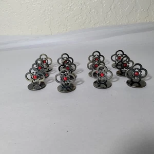 Meryl Waitz Bronze with Red Stones Card Place Holders Lot Of 12 - Picture 1 of 7