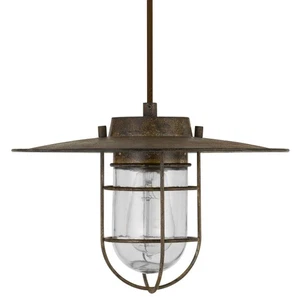 Cal Lighting FX-3724-1P Owenton 13"W Pendant - Rust - Picture 1 of 3