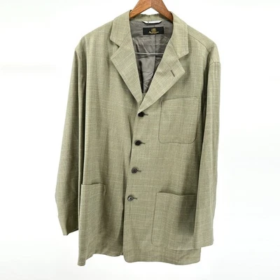 Chaqueta Blazer Informal Vintage Años 80 Aquascutum Verde Salvia Mezcla de Lana Cuadros Foto 1 de 4