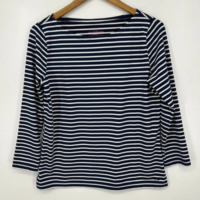 Camiseta para mujer Vineyard Vines talla M azul a rayas que absorbe la humedad cuello ancho Foto 1 de 4