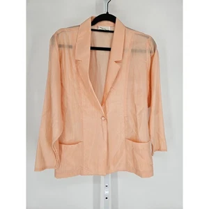 Vintage Philippe Marques Damen Gr. 8 100 % Seide Blazer Pastell Orange - Bild 1 von 4