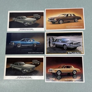 Vintage Sports Car Postcard Lot Monte Carlo Landau Coupe ‘81 Thunderbird Unused - Picture 1 of 8