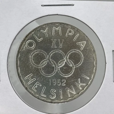 Finlandia 500 markaa 1951 Helsinki Juegos Olímpicos de Invierno Juegos Olímpicos-plata-RARO Foto 1 de 4