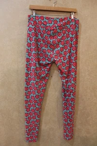 Leggings Lularoe TC altos y curvos verdes con flor estrella rosa NUEVOS ___R4D2 - Imagen 1 de 5