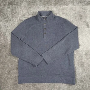 Tommy Bahama Sweater Mens Medium Heathered Blue Fleece 1/4 Quarter Snap Pullover - Picture 1 of 8
