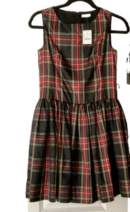 Crewcuts Girls Dress Size 12 NWT Red Green Plaid Dressy Event Party Sleeveless - Picture 1 of 4