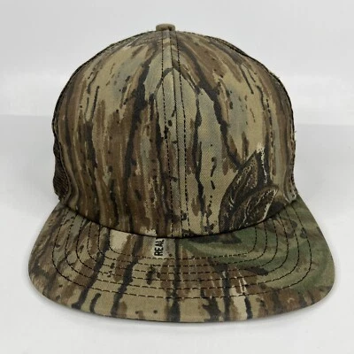 Boné vintage Realtree Snapback verde camuflagem malha caça pesca EUA masculino - Imagem 1 de 4