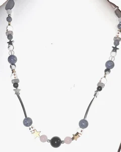 Nuevo Collar de Estrella de 19" Surtido Piedras Preciosas Naturales Esponja de Mar de Obsidiana, Cuarzo Rosa - Imagen 1 de 14