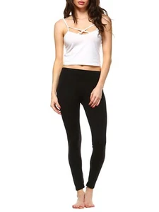 White Mark Women's Solid Leggings. Size: One Size - Picture 1 of 9