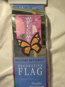 Welcome Butterfly Decorative Flag - Picture 1 of 1