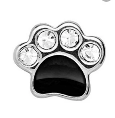 Auténtico Origami Búho TONO PLATEADO PERRO GATO PATA con CRISTALES Esmalte Flotante Dijes Foto 1 de 2