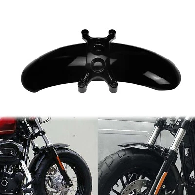 Black Front Fender Mudguard Cover Fit For Harley Forty Eight 48 XL 2010-2015 Foto 1 de 4