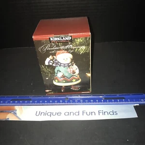 Kirkland Porcelain Snowman Bell Ornament with Dangling Legs Christmas Decor - Picture 1 of 5