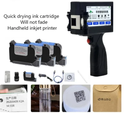 12.75mm Handheld Inkjet Printer Date Batch Number Qr Code Portable Small Printer - Image 1 of 4