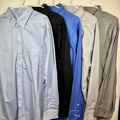 5- Merona Dress Shirts Lot, Long Sleeve Button Down, Sz XL 17-17 1/2 - Image 1 of 4