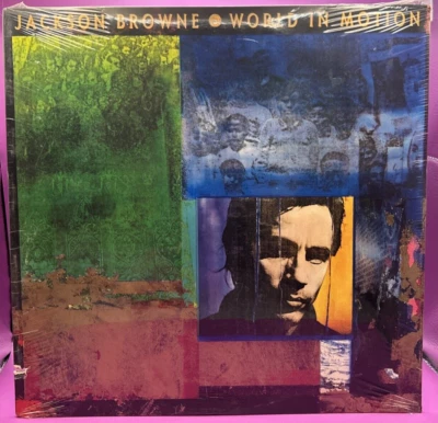 NEW / SEALED Jackson Browne "World In Motion" LP 1989  Elektra ‎– 9 60830-1 - Image 1 of 4