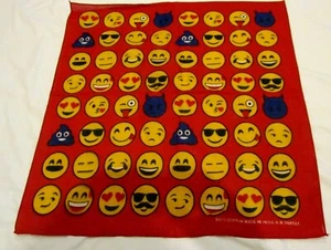 Red with Multiple Emojis Bandanna Face Mask,Head Wrap,Scarf,Wristband-New! - Picture 1 of 1