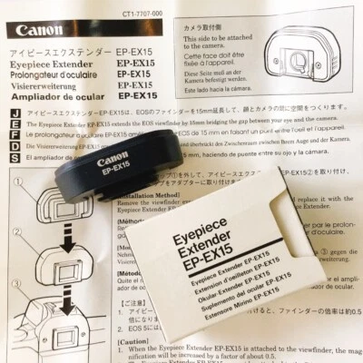 Canon Eyepiece Extender EP-EX15 Viewfinder for EOS Cameras+English Instructions - Image 1 of 4