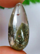 35x15x10mm Natural Green Ghost Crystal Quartz Teardrop Pendant Bead BV64737