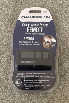 Chamberlain Garage Remote Control Door Opener 3 Button & Visor Clip 953EV New - Image 1 of 3