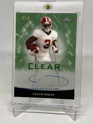 Calvin Ridley 2018 Leaf TRINITY  RC ROOKIE Green Auto #/10 Bama - Image 1 of 4