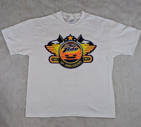 Nwot Vintage NASCAR Single Stitch Tide 10th Anniversary 1987-1997 T Shirt 90s XL Cover
