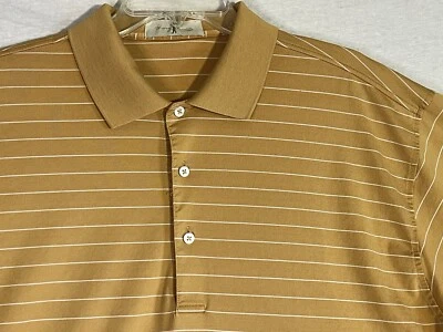 Harry Vardon XL Polo Golf Shirt Mens Short Sleeve Gold Striped Forest Hill Field - Image 1 of 4