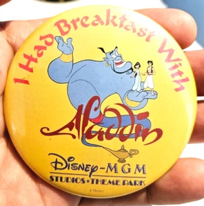 I Had Breakfast with Aladdin Disney MGM Studios Theme Park Pinback - Picture 1 of 3