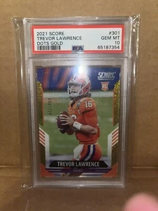 2021 Score * 094/225 * Trevor Lawrence * PSA 10 GEM MINT #301 RC Jags DOTS GOLD - Picture 1 of 3