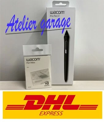 New DHL Deli. Pro Pen 2 KP-504E Wacom Intuos Cintiq 13HD Intuos+Hard Felt 10 Set - Image 1 of 4