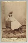 Cabinet Card Photo Young Girl Cowboy Hat Mendota Illinois Identified