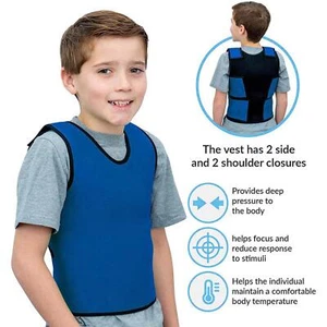 Sensory Vest Pressure Adjustable for Blue M - Picture 1 of 7
