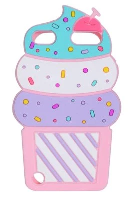 iPod Touch 5ta y 6ta Generación - FUNDA GOMA SILICONA SUAVE ROSA CONO HELADO Foto 1 de 3