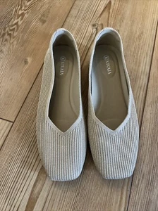 Vivaia Square-Toe V-Cut Flats Margot 2.0 Golden Almond Size 40 Us 9 - Picture 1 of 9