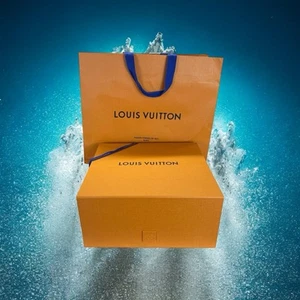 Authenic Louis Vuitton Empty Gift Storage Box w Ribbon & Paper Shopping Bag - Imagen 1 de 21