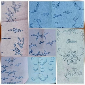 C 1940s Baby Flowers Butterfly Transfers Embroidery Needlework Semco - Picture 1 of 4